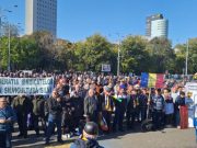 Sindicaliștii din silvicultură protestează pentru drepturi mai bune în piața victoriei
