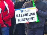 (VIDEO) Polițiștii din Sindicatul Europol Mureș și SNPP au ieșit în stradă pentru a protesta împotriva schimbărilor din programul de lucru și a condițiilor de muncă