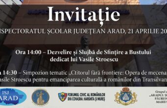 Centenarul lui Vasile Stroescu, marcat la Arad prin dezvelirea unui bust și un simpozion dedicat marelui mecena