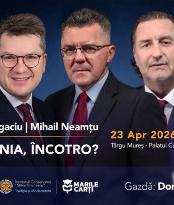 „România, încotro?” Dezbate viitorul țării și lansează cartea „America lui Trump vs. lumea lui Soros” la Târgu Mureş